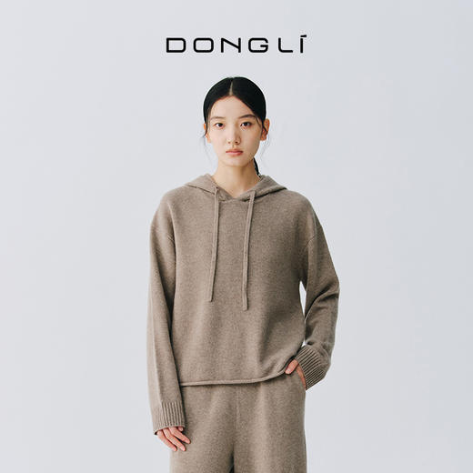 东黎 • 复苏的呼吸 春日游望 山羊绒女士轻盈保暖连帽套衫 6144 商品图1