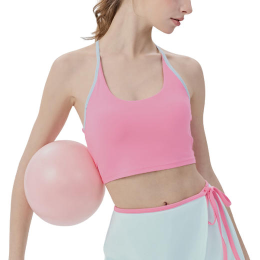 YOGACODE【火树银花系列】瑜伽背心女带胸垫免穿内衣瑜伽服撞色线条美背DWC116152 商品图4