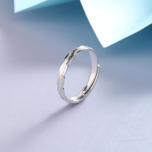 【宏艺珠宝】扭转流光·银s925戒指 商品图0