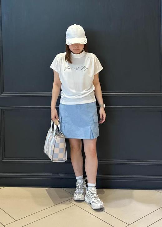 Jun & Rope 高尔夫女士 下摆褶皱双侧口袋速干修身短裙亚麻混纺(有打底裤) 商品图8