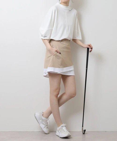 CECIL McBEE green 高尔夫女士 宽松落肩字母半袖T恤 简约舒适 商品图5