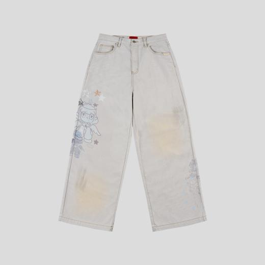 GOODBAI GOODEES 新款个性印花时尚宽松直筒裤长裤 商品图1