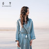法式浪漫』桑罗纯色系带睡袍桑蚕丝女士长袖家居服可外穿 商品缩略图3