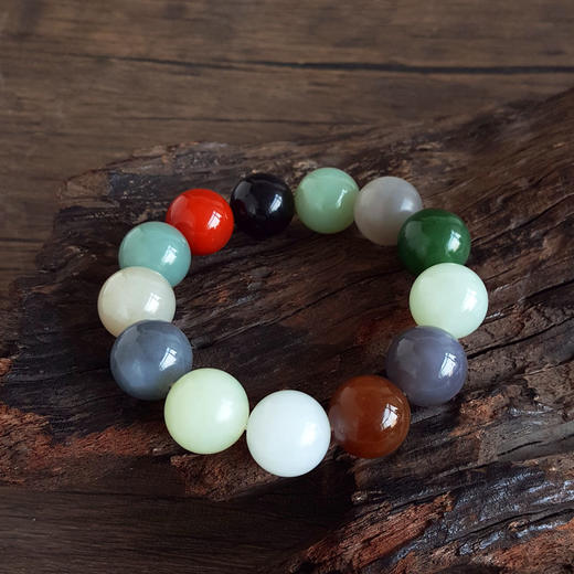 【天然正品】天然精品细腻约18.3MM多宝和田玉配南红玛瑙单珠手串18.3MM（皆取最大值）260126NJM66 商品图5