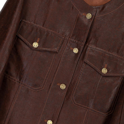 ³【南宋男姐同款香云纱气质圆领排扣外套】可双面穿 高端复古长袖 539958 XN03-SD-NSSF 商品图4