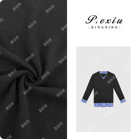 A008潘依绣丁丁宠粉PanYiXiu/潘依绣羊-毛天丝假两件格子拼接针织毛衣 D399