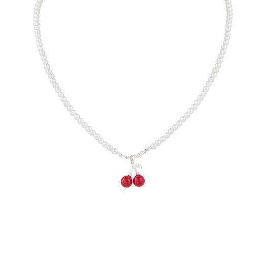 【宋轶同款】三彩2026新款轻甜樱桃吊坠项链珍珠串珠碎银锁骨链女 商品图2