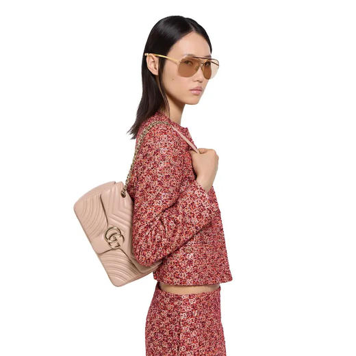 GUCCI 古驰 女士 GG Marmont系列 中号单肩背包 粉色 837267 AAE38 5753 商品图5
