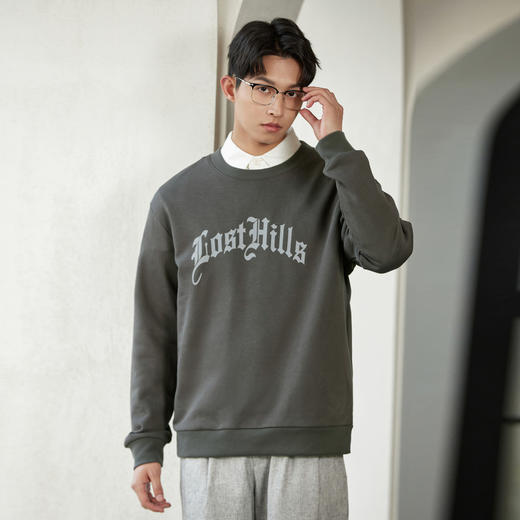 GXG男装秋季时尚字母印花男士休闲宽松圆领长袖卫衣K&C 商品图6