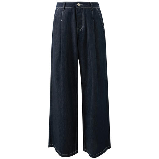 三彩2026春季新款复古休闲裤收腰阔腿裤原色牛仔裤长裤宽松垂感M 商品图4