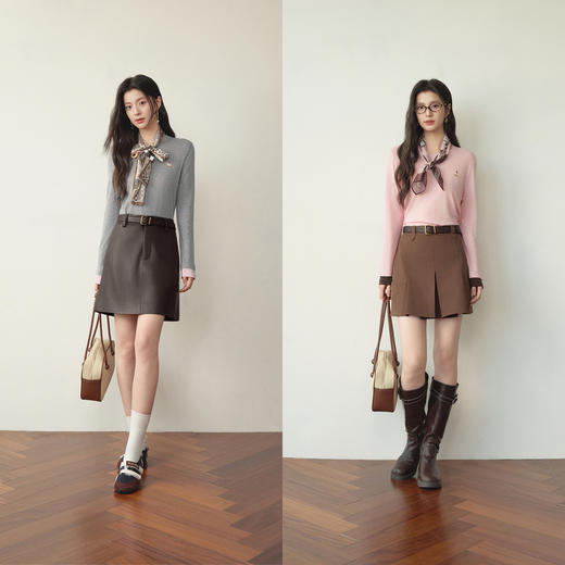 【严选】【奶皮T】诗凡黎天丝羊毛萌宠刺绣T恤2026春新款亲肤柔软内搭长袖7H2200341 商品图1