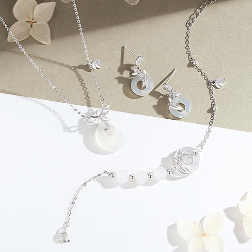 【岁岁平安】纯银穗岁平安扣玉髓麦穗项链【JHY-N002212B】 商品图3