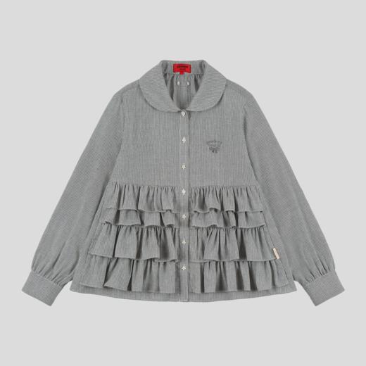 GOODBAI GOODEES 新款气质甜美时尚荷叶边长袖衬衫上衣 商品图3