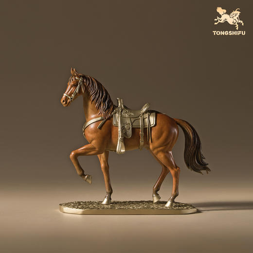 铜师傅《鞍上长风》客厅办公室铜马摆件 家居装饰开业新年礼物 商品图2