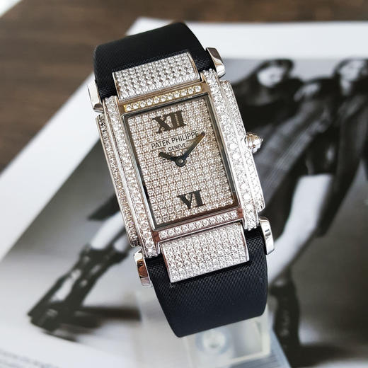 【95新】PATEK PHILIPPE 百达翡丽4910G-001石英机芯25*30MM（女款）TWENTY~4系列镶嵌原厂钻石230126AK01 商品图3