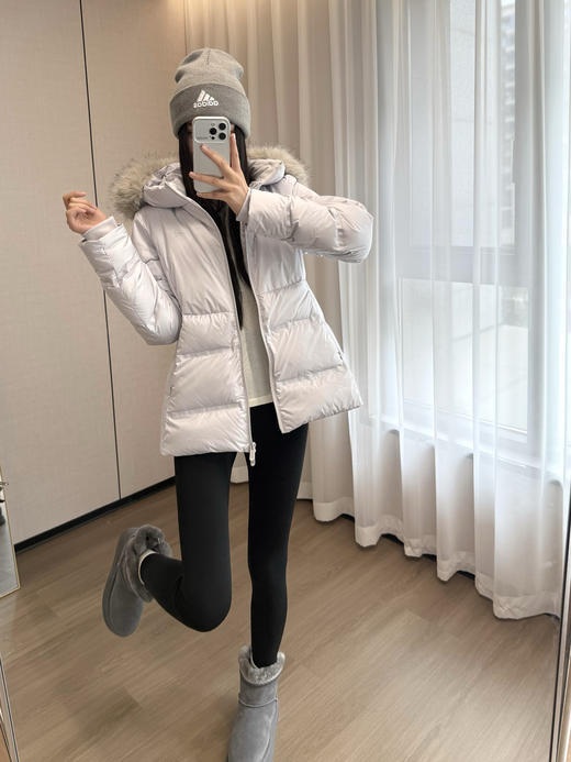 正品原单狐狸毛领新国标90白鸭绒收腰羽绒服 商品图6