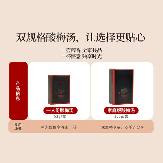 正安老北京酸梅汤 七味草本清凉消暑 家庭装3人份量155g/盒 1人份52g/盒 多规格可选 商品图2