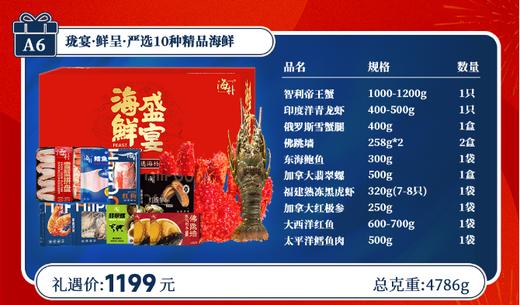 【海朴】A6晟泽呈祥海鲜年货礼盒大礼包严选10种精品海鲜企业采购 商品图0