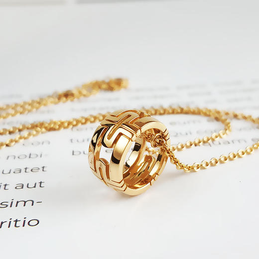 【95新】BVLGARI宝格丽Parentesi系列18K黄金镂空回形针Parentesi项链链长约46cm女士200126NJS45 商品图3