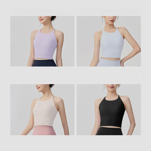 YOGACODE【火树银花系列】吸汗速干瑜伽背心女带胸垫收副乳健身运动背心DWC116008 商品图3