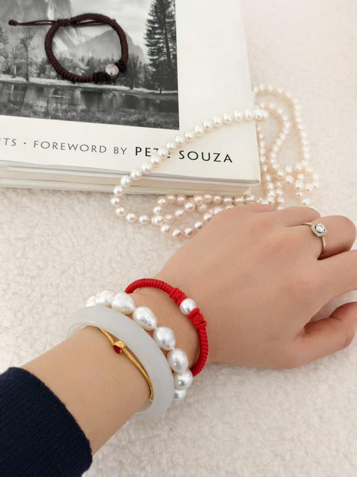 【新年珍珠手串】红色Akoya珍珠手串（15+4cm长度） 商品图1