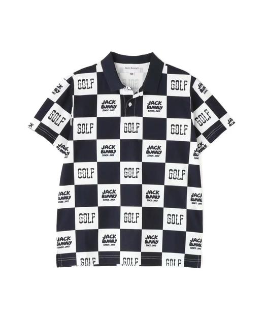 Jack Bunny 女款 高尔夫 双色格子logo印花透气速干polo领短袖T恤 商品图11