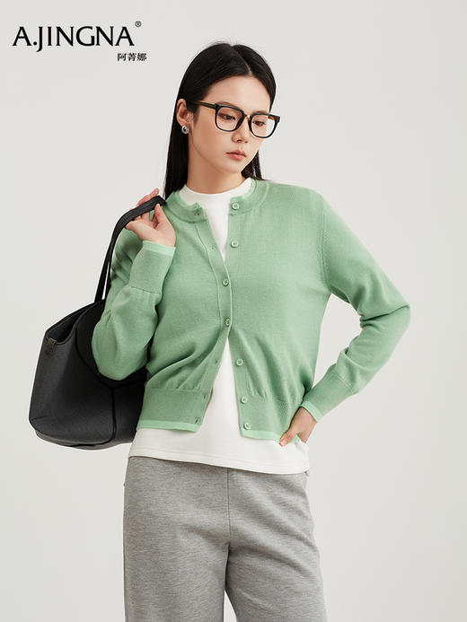 【四季穿搭】阿菁娜春季新款四季穿搭万能公式羊毛假两件开衫可单穿可内搭解锁春夏秋冬N种搭配F31C318012 商品图5