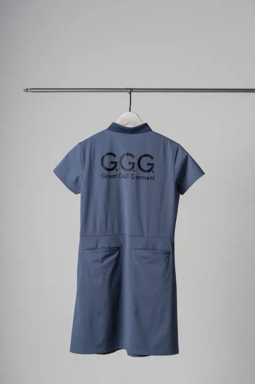 GGG高尔夫 女士夏季 弹力吸水速干 翻领半拉链连衣裙 商品图2