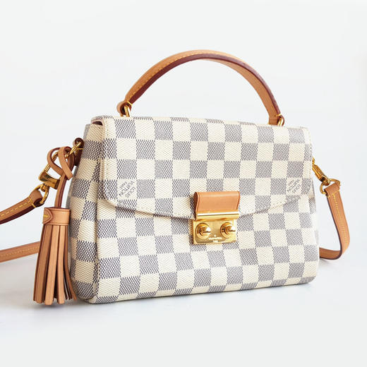 【98新】LV路易威登N41581白棋盘格Croisette流苏邮差包手提单肩包女士290126TJ04 商品图3
