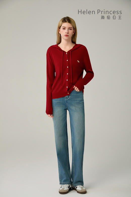 小马刺绣连帽纽扣开衫 商品图6