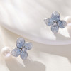 三彩2026新款蓝色花朵渐变仿水晶耳钉合成锆石养耳出游通勤耳饰 商品缩略图4
