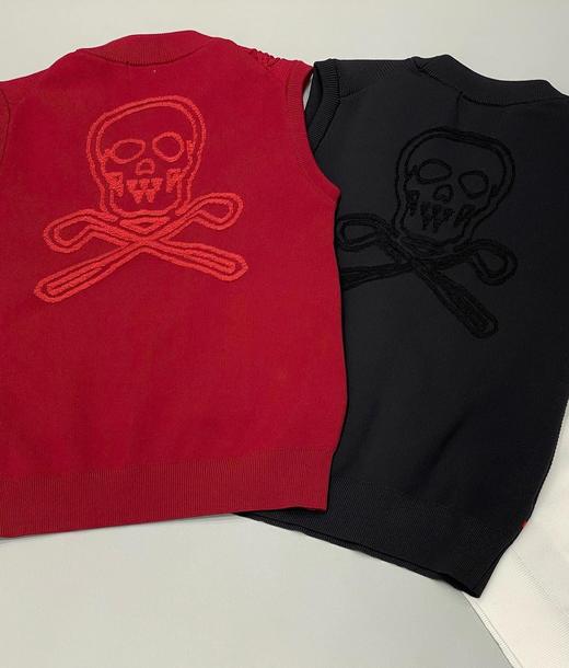 M&L家新款秋冬男女同款浮雕立体💀针织背心来了！这款骷髅头真的是太火了 ！！！特别是这款背心真的一眼就爱！🇰🇷客户出了几次货都没有剩余，好不容易抢到一批现货，100%高密进口尼龙功能纱线! 商品图2