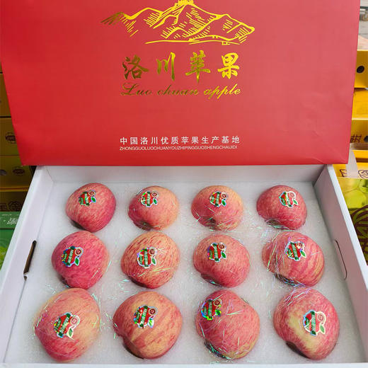 【甜蜜年礼】新鲜水果 清脆可口洛川苹果礼盒  12枚/盒（带箱8.8斤左右） 商品图1