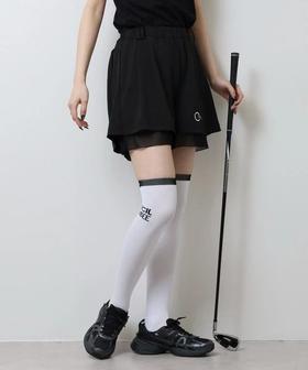 CECIL McBEE green 高尔夫女士 薄纱拼接短裤 防走光含内衬