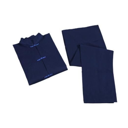 蓝色男女寿衣衬衣衬裤纯棉内衣去世冲喜老人寿衣全套 商品图0