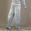DRONKOO 2026 内抽绳半松紧前长短破骨复古洗水中厚牛仔长裤 商品缩略图3