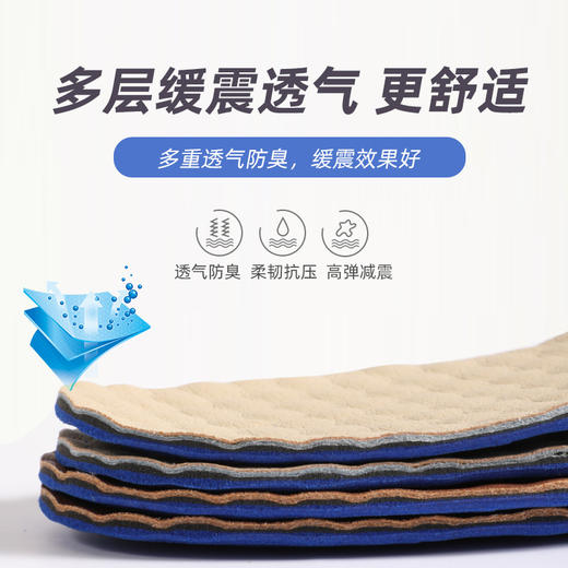 【粉丝专属❗️牛皮运动减震鞋垫】透气舒适，多层缓震透气更舒适！男士吸汗抗jun防臭吸汗透气篮球缓震革真皮 商品图3