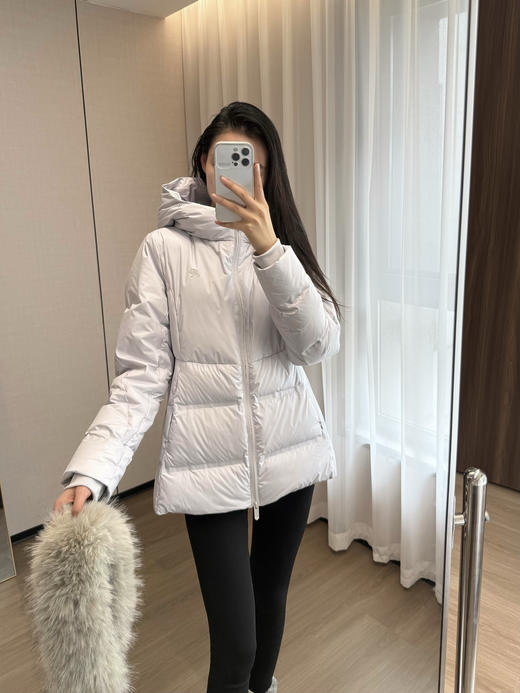 正品原单狐狸毛领新国标90白鸭绒收腰羽绒服 商品图9