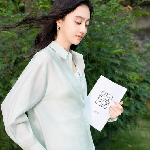 【醋酸】三彩2026春季新款翻领长袖衬衫衬衣宽松气质上衣设计感S 商品图3