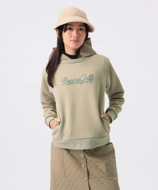 BEAMS GOLF 女款 秋冬新款橙标绗缝款连帽印花宽松运动卫衣 商品图3