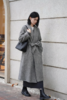 大披肩领超大摆双面手工中腰系带超长款大衣 商品缩略图2