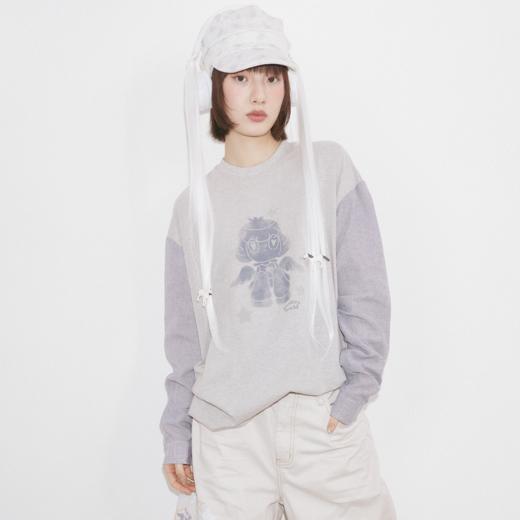 GOODBAI GOODEES新款个性宽松拼色印花长袖T恤 商品图0