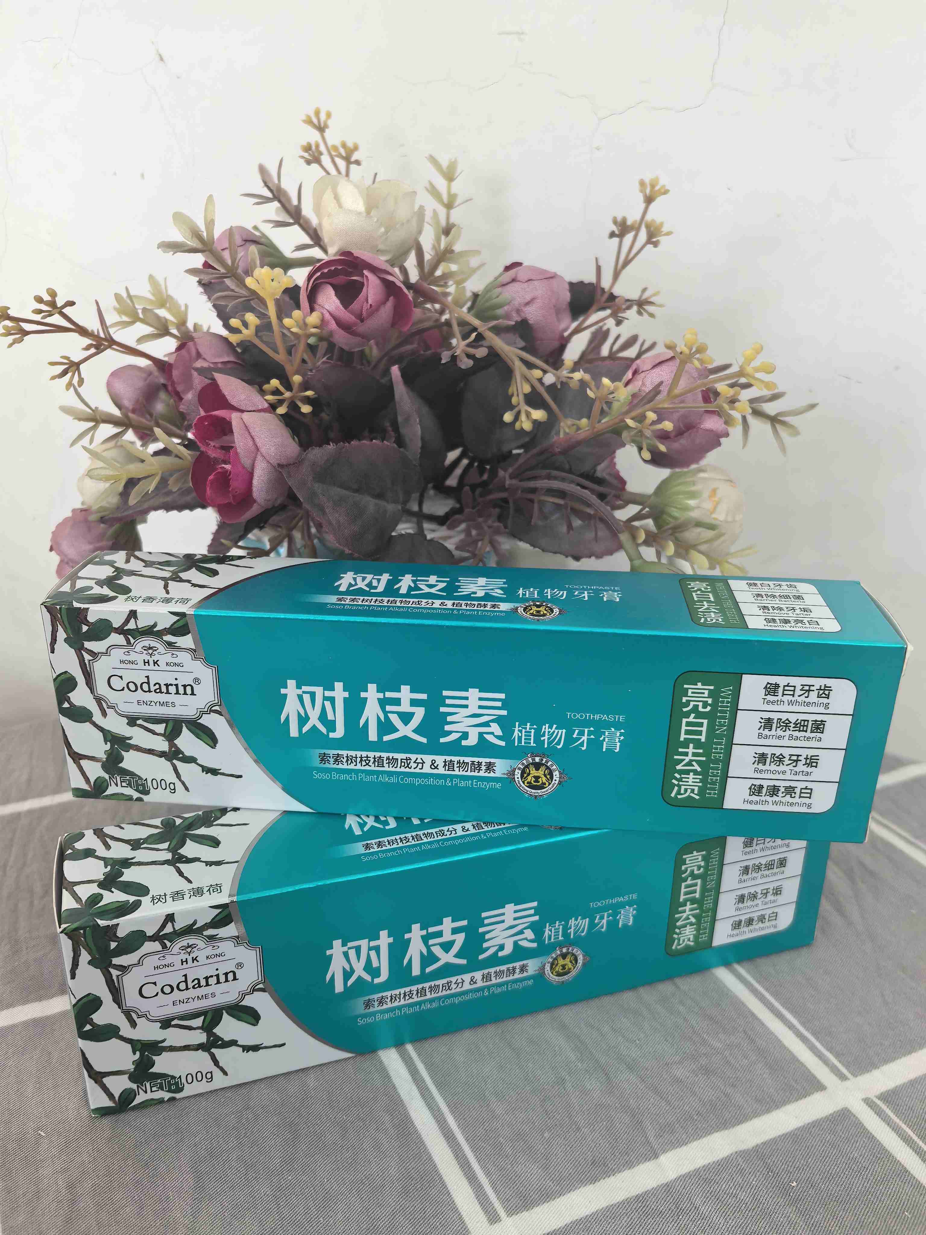 2支 科达琳树枝素植物牙膏亮白去渍树香薄荷100g效期26年11月