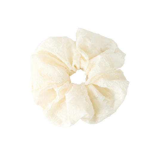 三彩2026新款立体剪花高弹发圈羽感蓬松发型氛围感法式简约奶白女 商品图2