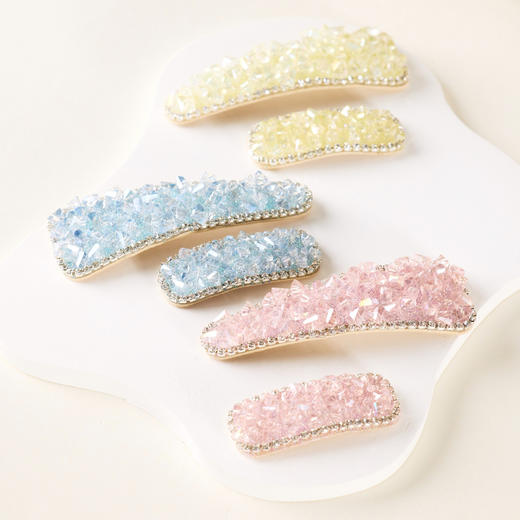 【买1得2】三彩2026新款甜美碎晶闪钻包边发夹侧夹高级氛围小众 商品图4