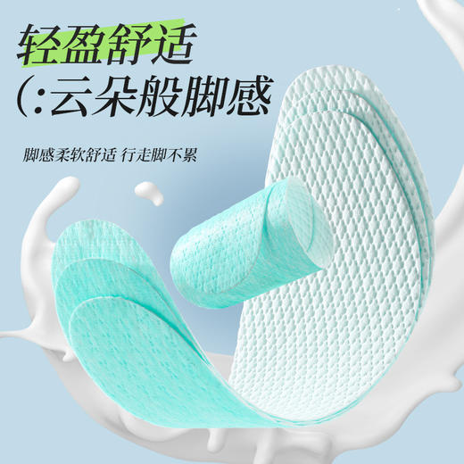 【粉丝专属❗️19.9抢5双🔥森呼吸鞋垫】原生木浆，云般柔软，给足部一整天的负离子SPA！一次性抑jun防臭木浆舒适夏季薄款透气舒适休闲小白鞋 商品图1
