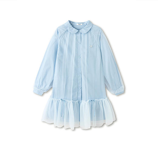 【balaOne】巴拉巴拉童装儿童连衣裙女童2026新款春装衬衫网纱裙 商品图4