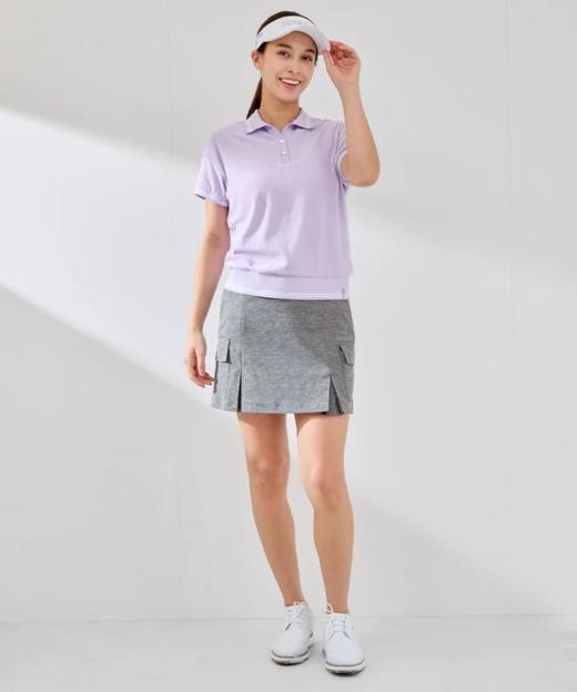 Jun & Rope 高尔夫女士 下摆褶皱双侧口袋速干修身短裙亚麻混纺(有打底裤) 商品图6