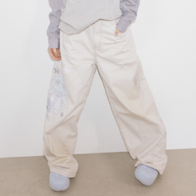 GOODBAI GOODEES 新款个性印花时尚宽松直筒裤长裤