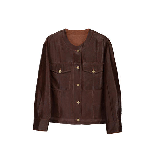 ³【南宋男姐同款香云纱气质圆领排扣外套】可双面穿 高端复古长袖 539958 XN03-SD-NSSF 商品图6